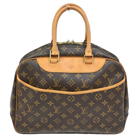LOUIS VUITTON LV Logo Deauville Hand Bag Monogram Leather Brown M47270 70TA356